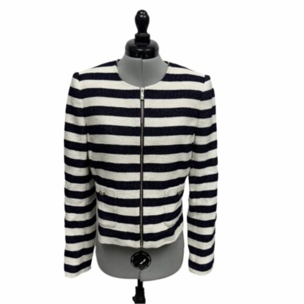 Karl Lagerfeld *  Paris Woman's Tweed  Suit Jacket Blazer Striped Size 6